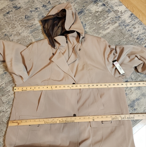 NWT East 5th Removable Liner Tan Trench Coat Women's Size 2X Knee Length JCP - Picture 8 of 16
